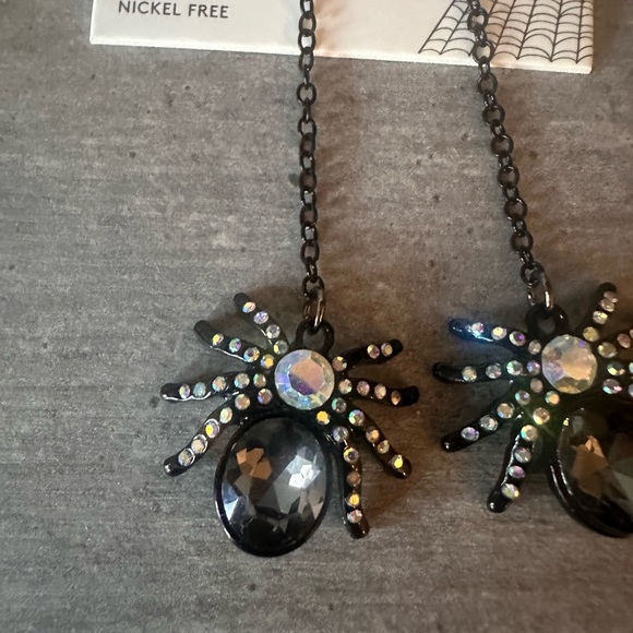 Leith Halloween Black and Silver Linear Crystal Dangle
Spider Drop Earrings - Picture 3 of 6